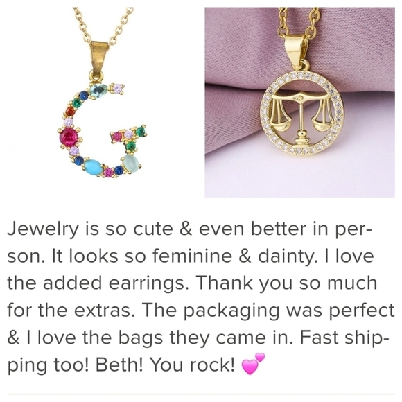 Pisces Feb/March Zodiac Necklace Inlaid Zircon Gold Plated Stainless Steel - Picture 5 of 14